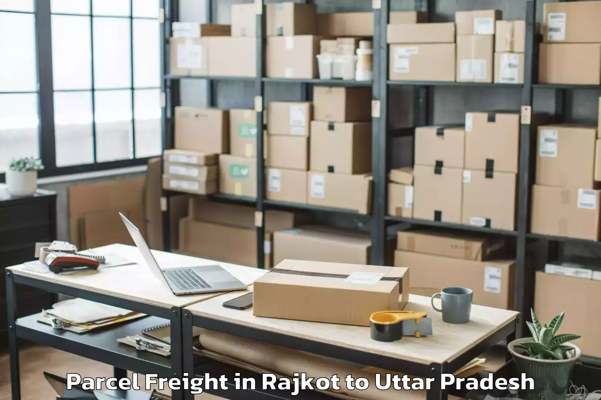 Top Rajkot to Ganj Muradabad Parcel Freight Available